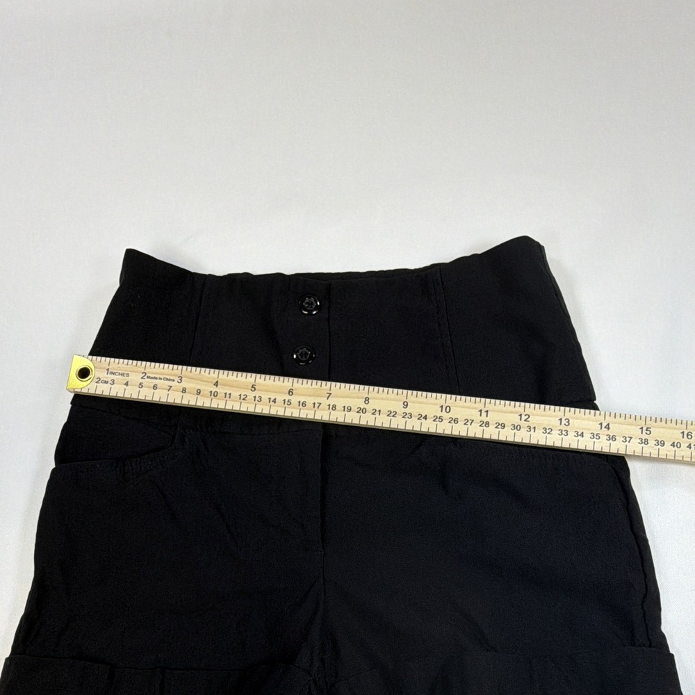 H&M Womens Black High Rise High-Waisted Shorts Button Front Cuffed Size M - Picture 2 of 8